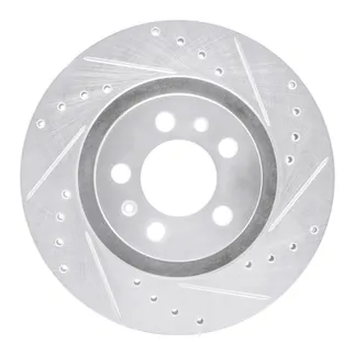 R1 Concepts EDZ-74016R Brake Rotor Drilled and Slotted Silver